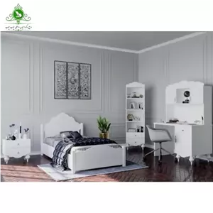 تخت خواب یک نفره MDF وکیوم مدل نازنین بدون کشو بدون تشک مبلمان نارنجی مدل 518782