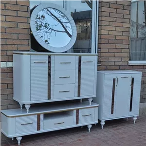 ست میز تلویزیون شبستان مدل 211 به همراه قاب آینه و کنسول و جاکفشی مبلمان نارنجی مدل 528816