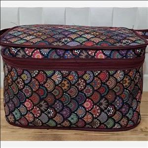 باکس کرپ سایز متوسط پولکی باکس لباس و ژاکت و پتو و حوله زیر تختی و نظم دهنده همه کاره و باکس لباس ضخیم و کاربردی زیبا مبلمان نارنجی مدل 526571