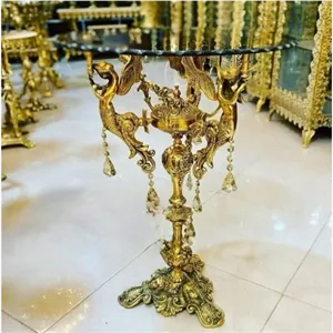 میز خاطره میز تلفن برنز 3 فرشته گل میز ملکه برنزی مبلمان نارنجی مدل 527012 