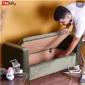 پاف باکس دریس پایه فلزی راکاوود مبلمان نارنجی مدل 509926