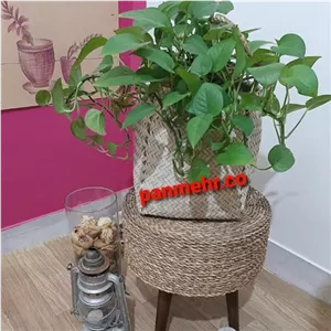 پاف حصیری 30 سانت مبلمان نارنجی مدل 513189