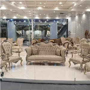 مبل مدل وفا هفت نفره با میز و عسلی مبلمان نارنجی مدل 513216