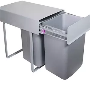 سطل زباله ریلی داخل کابینتی دو مخزن 16 لیتری مبلمان نارنجی مدل 524937