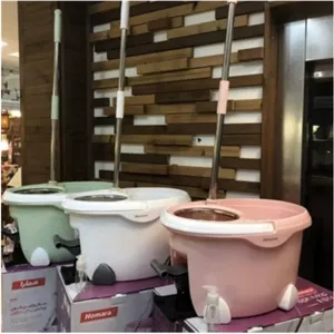 سطل و تی زمین شوی همارا مدل چرخشی و پدال دار مبلمان نارنجی مدل 524100