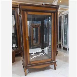 مینی بوفه چوبی فندقی مبلمان نارنجی مدل 526376