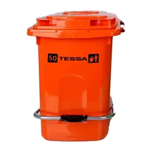 سطل زباله تسا مدل پدالی 50L مبلمان نارنجی مدل 525043