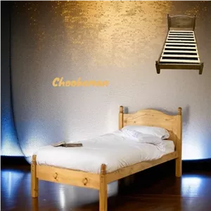 تخت خواب چوبی نوجوان کلاسیک مناسب تشک 80-180 مبلمان نارنجی مدل 519392