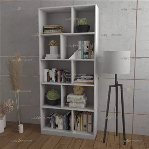قفسه کتابخانه کلاسیک مدل 80 تمام قفسه کیاچوب مبلمان نارنجی مدل 520298