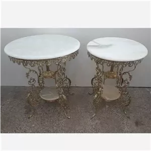 میز خاطره برنز گل میز فرانسوی برنزی میز تلفن کنار سالنی مبلمان نارنجی مدل 525973
