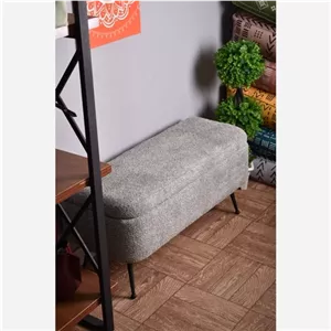 پاف باکس خم پارچه تدی راکاوود مبلمان نارنجی مدل 513244