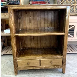 کتابخانه چوبی بوفه چوبی کتابخانه فانتزی مبلمان نارنجی مدل 525448
