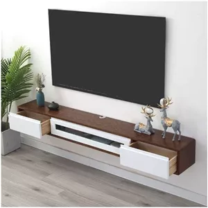 شلف و میز TV دیوار استند تمام ام دی اف های گلاس و وکیوم در رنگ بندی متنوع مبلمان نارنجی مدل 526393