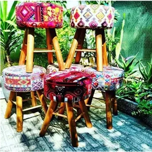 پاف 55 سانت کلاف دار مبلمان نارنجی مدل 513257