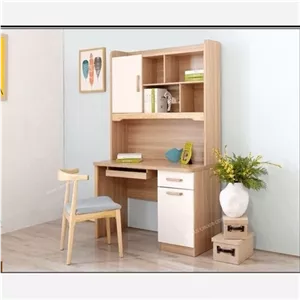 میزتحریر، کتابخانه، میز چوبی، میز لپ تاپ، شلف و کشو مبلمان نارنجی مدل 524693