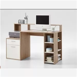 میز تحریر، کتابخانه، میز چوبی، میز لپ تاپ، شلف و کشو مبلمان نارنجی مدل 523969