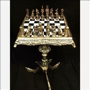 برنز میز شطرنج برنزی پایه ماهی شیک و خاص مبلمان نارنجی مدل 526828