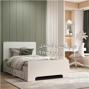 تخت خواب تکنفره کلاسیک کشودار مبلمان نارنجی مدل 519115