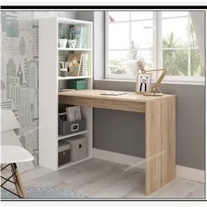 میزتحریر و کتابخانه، میز چوبی، میز لپ تاپ، شلف مبلمان نارنجی مدل 523959