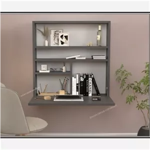 میز تحریر تاشو دیواری، میز لپ تاپ، شلف مبلمان نارنجی مدل 523970