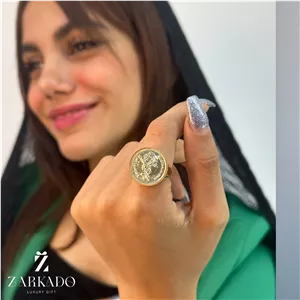 انگشتر طلا طرح سکه الیزابت گوارسه ای R27027 