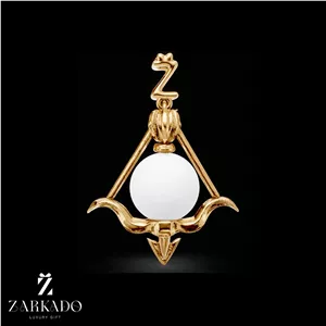 پلاک ماه تولد آذر طلا و مروارید