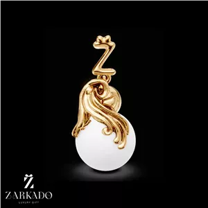 پلاک ماه تولد بهمن طلا و مروارید