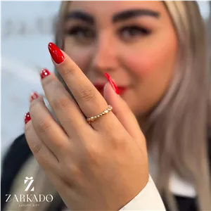 انگشتر مروارید پرورشی رزگلد با گوی4عدد