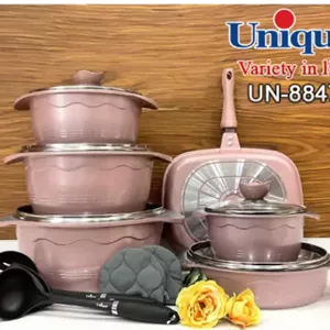 سرویس قابلمه 15 پارچه رزگلد بلا یونیک (گرانیت)کد UN-8847