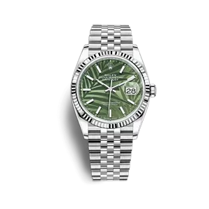 ساعت رولکس دیت جاست مردانه بند جوبیلی صفحه برگ سبز 2021