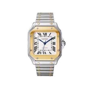 ساعت سانتوس کارتیر مردانه دو رنگ نقره ای طلایی