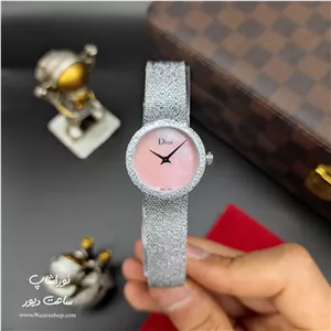 ساعت زنانه دیور la d de dior satine نقره ای صفحه صورتی