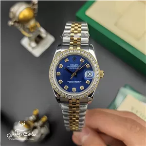 ساعت رولکس زنانه دیت جاست بند دو رنگ جوبیلی صفحه آبی Rolex datejust 31 jubilee Blue dial