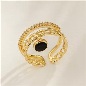 انگشتر ژوپینگ طرح زنجیری و آویز (فری سایز)