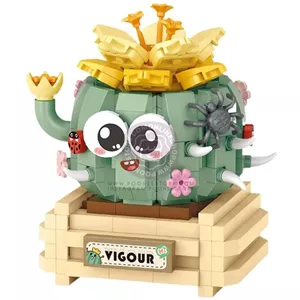 پکیج لگو پینترستی اورجینال مدل کاکتوس، لگو دکوراتیو کاکتوس تپل LOZ Cactus Bouquet Micro Set For Adult And Children Girls And Boys DIY Assembled Mini Bricks Toys BuildinG Blocks Sets