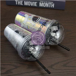 اسموتی فلاسک کریستال سیلیکونی فیلتردار مدل فومی کریستال حجم 400 میلی لیتر cute smoothie mug cristal silicon flask code 663098