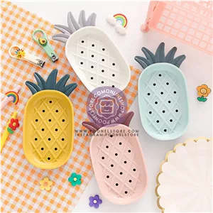 هولدرصابون فانتزی، جاصابونی پینترستی مدل آناناس soap holder creative pineapple shape drain soap box soap storage box easy clean soap dishes holder bathroom supply