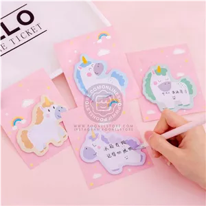 کاغذیادداشت پینترستی یونیکورن، استیک نوت فانتزی چسب دار مدل اسب تکشاخ cute unicorn sticky notes cute shapes markers flags tabs accessories cartoon sticky notes indexes tabs self adhesive sticky notes