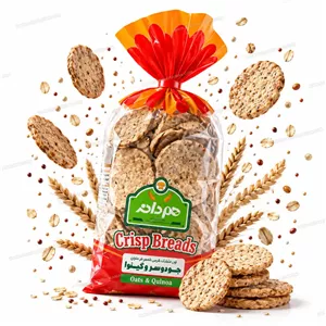 نان چیپسی طعم دار حاوی جو دوسر و کینوا هم دانه