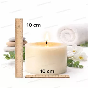 شمع استوانه ی سفید ساده قطر10 و طول10