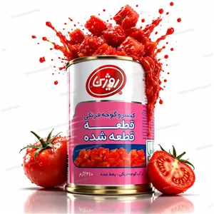کنسرو رژیمی گوجه فرنگی قطعه قطعه شده 410 گرمی روژین
