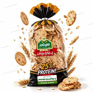 پروچیپس رژیمی نان خشک حاوی پروتئین و جو دوسر هم دانه