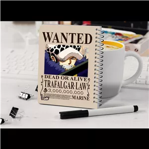 دفترچه یادداشت مستر راد مدل Cheeck Box طرح انیمه تحت تعقیب Trafalgar Law نخودی