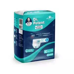 پوشک شورتی بزرگسال دکتر پوتنت سایز بزرگ لارج بسته 10 عددی Dr.Potent