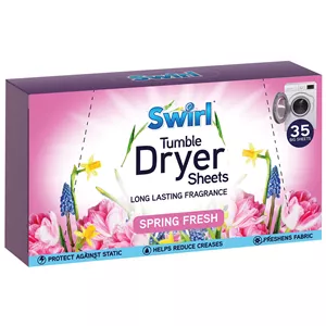 دستمال خشک کننده لباس سویرل Swirl مدل Spring Fresh رایحه گلهای بهاری بسته 35 تایی