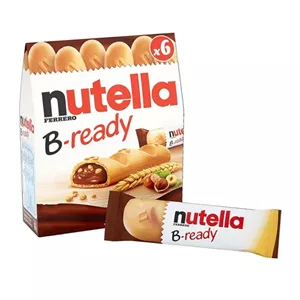 بیسکوییت شکلاتی نوتلا nutella مدل B-ready با طعم فندق بسته 6 عددی