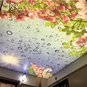 آسمان مجازی چاپی طرح آسمان و شکوفه (سقف کشسان چاپی)