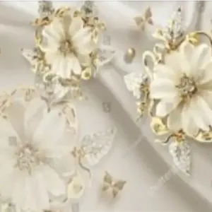 آسمان مجازی کلاسیک طرح گل های طلایی کد 2324750079