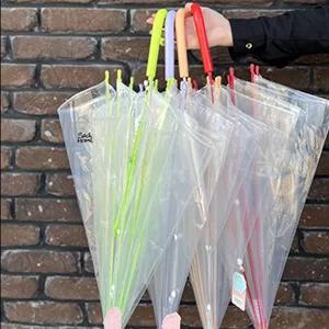 چتر شیشه ای شفاف دسته رنگی وارداتی