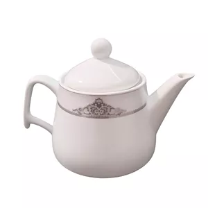 قوری چینی (Teapot) سفید لعاب دار مدل 0035 برند چینی پارس